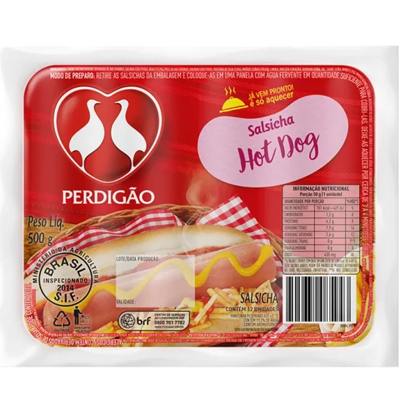 Salsicha Perdigão Hot Dog Pacote 500g